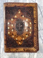 Usado, Vintage Hand Tooled Leather Book Cover / Jacket Florence Firenze Prop Decor comprar usado  Enviando para Brazil