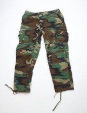 Calças de combate vintage anos 80 militares masculinas camuflagem L joelho duplo carga comprar usado  Enviando para Brazil