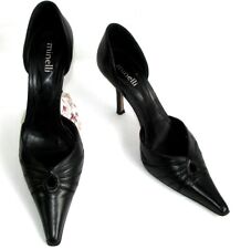 Usado, Sapatos de corte MINELLI salto 9 cm lados abertos couro preto 39 muito bom estado comprar usado  Enviando para Brazil
