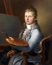 Pintura a óleo retratista masculino pronto para trabalhar segurando a paleta e o pincel comprar usado  Enviando para Brazil