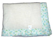 Cobertor de bebê vintage excelente estado usado Waffle Weave acabamento de náilon ursos coelhos branco 36x56 comprar usado  Enviando para Brazil