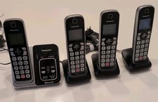 Sistema telefónico inalámbrico Panasonic 4 teléfonos/bases teléfono celular conexión y línea fija segunda mano  Embacar hacia Mexico