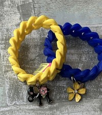 Conjunto de pulseira Betsey Johnson silicone amarelo azul declaração joias novo em folha, usado comprar usado  Enviando para Brazil