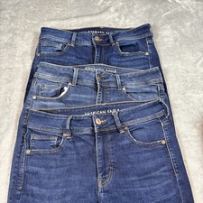 American Eagle Jeans Super Stretch Kick Boot Feminino Tamanho 12 Curto 3 Pares Azul comprar usado  Enviando para Brazil