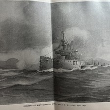 “SHELLING OF PORT CABANAS CUBA 6:20 PM abril 29 1898” IMPRESSÃO ARTÍSTICA ANTIGA Marinha GUERRA comprar usado  Enviando para Brazil