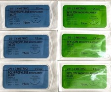 12x chirurgisches Nahtmaterial-Set Hautnahtset Nadel-Fadenkombination comprar usado  Enviando para Brazil