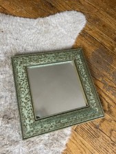 Espelho verde antigo vintage decoração de parede 10x10 com gancho para pendurar, usado comprar usado  Enviando para Brazil
