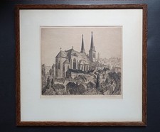 Old signed etching for sale  HALIFAX