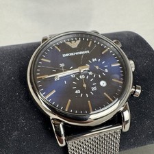 Relógio cronógrafo Emporio Armani AR1979 | Malha preta | Cristal arranhado | Como está comprar usado Relógio cronógrafo Emporio Armani AR1979 | Malha preta | Cristal arranhado | Como está comprar usado  Enviando para Brazil