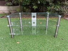 clear glass corner tv stand for sale  PRESCOT