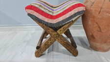 mobiliário kilim boho, otomano vintage, escabelo estofado boêmio feito à mão comprar usado  Enviando para Brazil