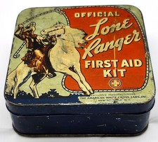 Kit de primeiros socorros 1938 Lone Ranger 1938 suprimentos de lata e primeiros socorros cowboy faroeste ~Vid comprar usado  Enviando para Brazil