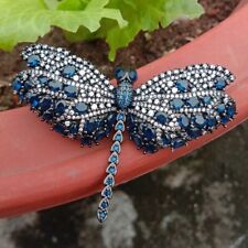 Broches femininos de libélula folheados a metal cristal azul com pinos de insetos joias comprar usado  Enviando para Brazil