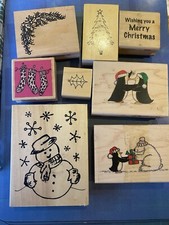 Christmas wooden rubber for sale  KINGSWINFORD