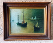 Marine.huile toile encadrée d'occasion Marine.huile toile encadrée d'occasion  Galgon