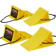 Pacote com 4 calços de roda resistentes com corda para fácil remoção, durável, antiderrapante comprar usado  Enviando para Brazil