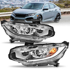Para 2016-2021 Honda Civic projetor de halogênio cromado faróis de montagem lâmpadas L+R comprar usado  Enviando para Brazil