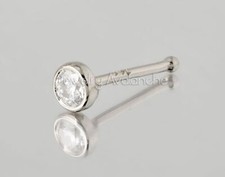 Parafuso de nariz sólido ouro branco/amarelo 14kt 22G com moldura conjunto de moissanita comprar usado  Enviando para Brazil