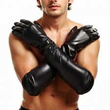 Novas luvas longas masculinas de couro preto real comprar usado  Enviando para Brazil