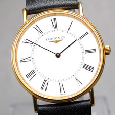 [N ESTADO PERFEITO] Longines Grand Classic L4.637.2 33mm relógio masculino de quartzo mostrador romano branco comprar usado  Enviando para Brazil