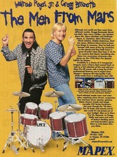 1997 anúncio impresso do kit de bateria Mapex Mars Pro SE com Walfredo Reyes JR Gregg Bissonette, usado comprar usado  Enviando para Brazil