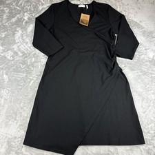 Novo com etiquetas Habitat Clothes To Live In vestido de malha feminino GG preto franzido envoltório falso (1010), usado comprar usado  Enviando para Brazil