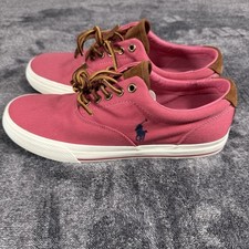 NOVO Polo Ralph Lauren Masculino 9D Vaughn Coral Rosa Marrom Sapatos de Pônei SAPATOS DE BARCO, usado comprar usado  Enviando para Brazil