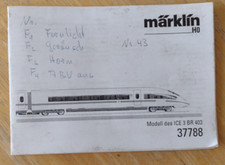 Märklin 37788 betriebsanleitu gebraucht kaufen  Dahn
