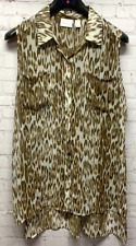 Camisa feminina Chico com botão frontal sem mangas transparente XL/16 (Chico's 3) - defeitos comprar usado  Enviando para Brazil