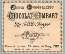 1900 chocolat lombart d'occasion  Viry-Châtillon