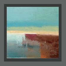 Usado, Paisagem a óleo abstrata ARTE ORIGINAL nascer do sol costeiro comprar usado  Enviando para Brazil
