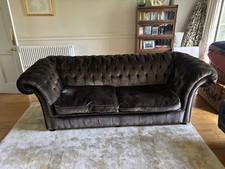 Black velvet chesterfield for sale  LONDON