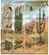 São Vicente 1999 - Cacto Animais do Deserto - Folha de 12 Selos Scott #2683 - MNH comprar usado  Enviando para Brazil