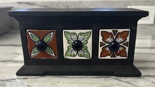 Gavetas de cerâmica pintadas à mão baú de madeira armazenamento de joias baú de bugigangas vintage comprar usado  Enviando para Brazil