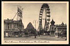 AK Wien, Riesenrad, Hochschaubahn i Kino Lustspieltheater na wiedeńskim Pracie  na sprzedaż  Wysyłka do Poland