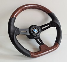 Volante compatível com BMW fundo plano madeira preto esporte E36 E38 E39 Z3 96-99, usado comprar usado  Enviando para Brazil