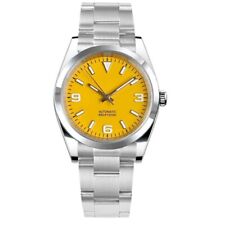 Novo relógio masculino automático 36mm/39mm mostrador amarelo lume polido vidro de safira NH35 comprar usado  Enviando para Brazil