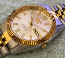 Usado, Seiko 5 mod Automatic SNX Stainless Band Two Tone 7009 3110 Watch Vintage  comprar usado  Enviando para Brazil