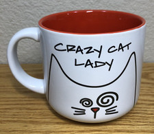 Caneca Crazy Cat Lady - Miau - Blobby Cat por Pavilion - Branco Laranja - 4" Diâmetro comprar usado  Enviando para Brazil