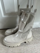 Beige chunky boots for sale  KILMARNOCK