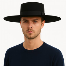 Chapéu de feltro clássico espanhol de lã, unissex aba larga torta de porco Sombrero vintage bolero comprar usado  Enviando para Brazil