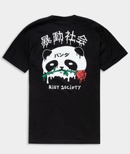 Camiseta Riot Society tamanho médio gotejamento preto panda com algodão rosa na boca comprar usado  Enviando para Brazil