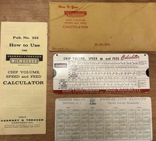 Vintage 1958 Kearney & Trecker Chip Volume, Velocidade e Alimentação Calculadora e Instr Book comprar usado  Enviando para Brazil
