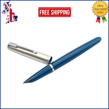 CANETA TINTEIRO VINTAGE PARKER 51 EM AZUL-PETRÓLEO E CROMO 14K MÉDIA NOVA NA CAIXA INGLATERRA comprar usado  Enviando para Brazil