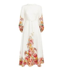 Vestido Midi Zimmermann Mae Linho Branco Tamanho 4/AU14-16 Novo, usado comprar usado  Enviando para Brazil