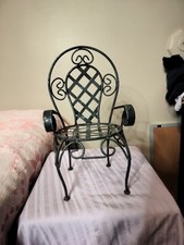 Cadeira de jardim externa/interna de ferro forjado branco envelhecido para boneca ou planta comprar usado  Enviando para Brazil