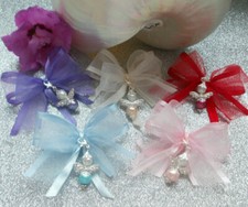 10 Cintas de Organza Más Perlas Ángel Fiesta Favores Etiquetas de Regalo Navidad segunda mano  Embacar hacia Mexico