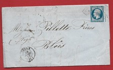 1858 letter no. d'occasion  Expédié en Belgium