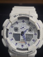 Usado, Relógio Casio G-Shock Protection Is GA100A-7A-Branco Azul 5081 comprar usado  Enviando para Brazil