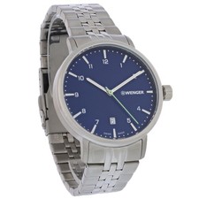Relógio de quartzo Wenger Urban Classic masculino aço inoxidável mostrador azul 01.1731.121, usado comprar usado  Enviando para Brazil